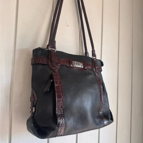 Vintage Brighton Black Leather Shoulder Bag